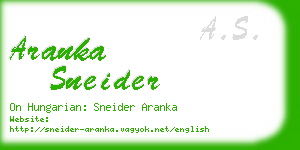 aranka sneider business card